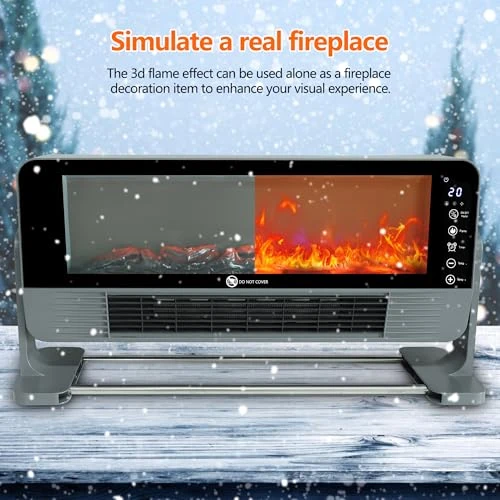 WiFi and App Controlled Portable Heater with 3D Flame Effect — Portable Heating Solutions, EOQIFJM