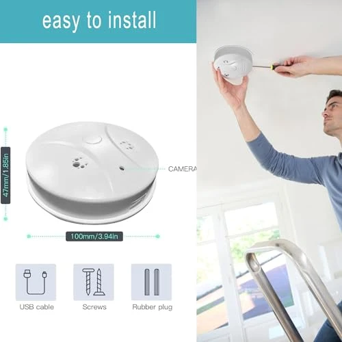 Wireless Security Camera with Smoke Detector Design — Dome Surveillance Cameras, YUSYING