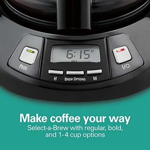 12 Cup Programmable Drip Coffee Maker with 3 Brew Options, Glass Carafe, Auto Pause and Pour — Coffee Makers, Hamilton Beach
