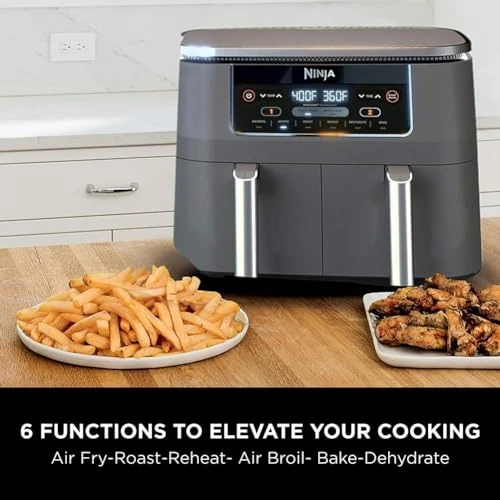 8 Quart 6-in-1 DualZone Air Fryer with 2 Independent Frying Baskets — Air Fryers, Ninja