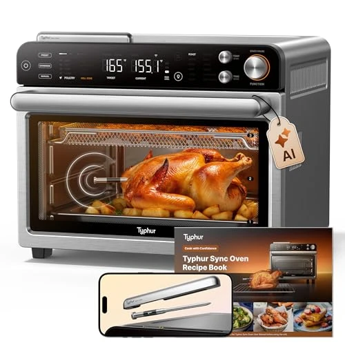 Countertop Air Fryer Toaster Oven Combo with Smart Wireless Meat Thermometer Probe — Convection, Typhur