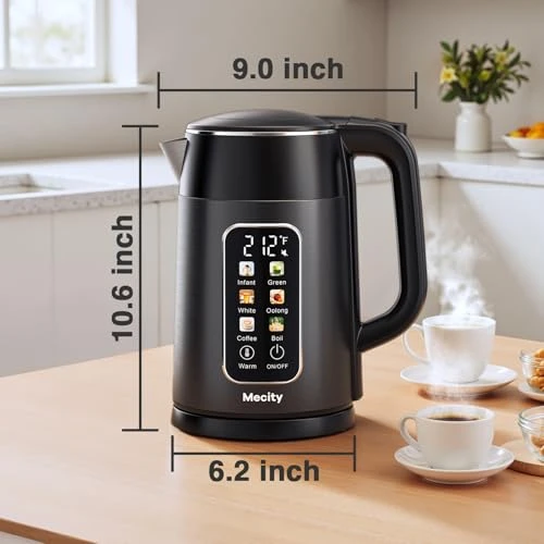 Electric Kettle with Touch Screen Temperature Control — Kettles & Tea Machines, Mecity