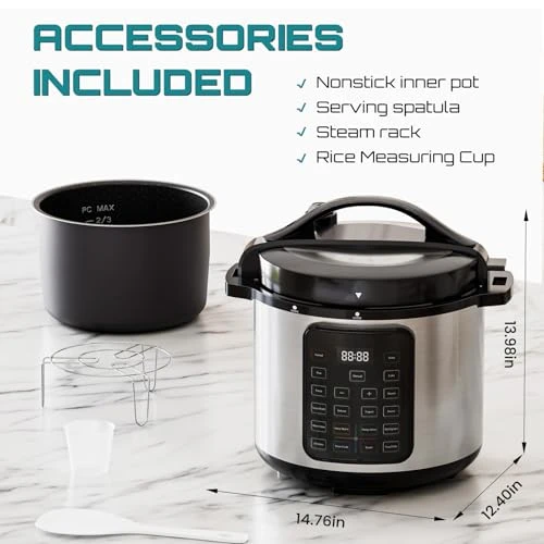 Electric Pressure Cooker 8 Quart Stainless Steel Multi Cooker — Electric Pressure Cookers, OLIXIS