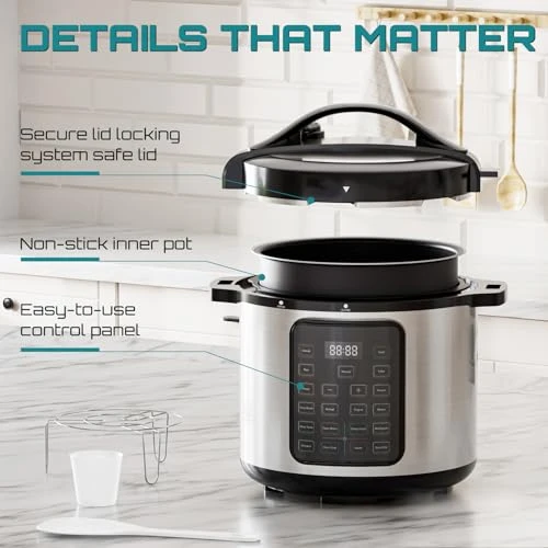 Electric Pressure Cooker 8 Quart Stainless Steel Multi Cooker — Electric Pressure Cookers, OLIXIS