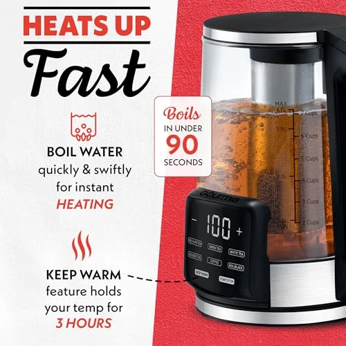 Electric Programmable Glass Kettle — Kettles & Tea Machines, Gourmia