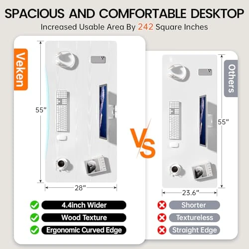 Electric Standing Desk with Adjustable Height — Monitor Stands, Veken