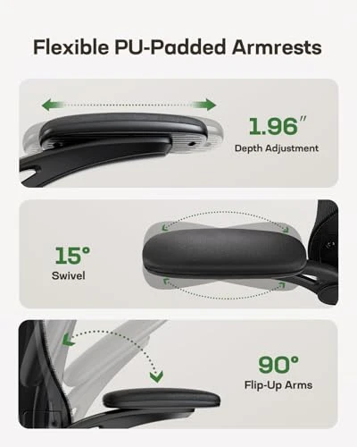 Ergonomic Office Chair with High Back Mesh and Adjustable Lumbar Support — Desk Chairs, Marsail