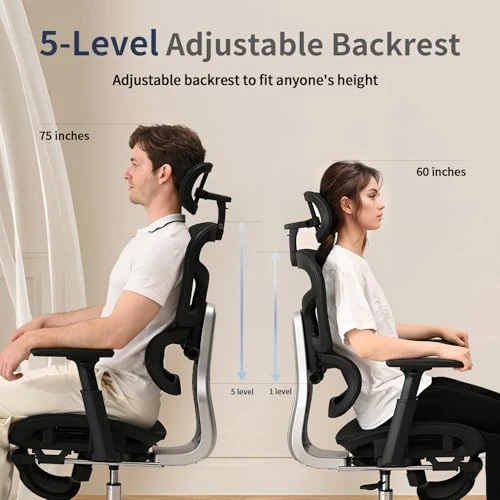 Ergonomic Office Chair with Mesh Seat Cushion, Adjustable Armrests and Headrest — Desk Chairs, marrap