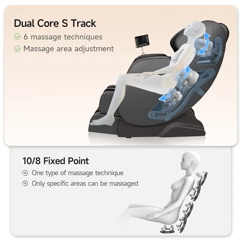 Full Body Massage Chair with Dual-core S Track, Shiatsu Massage, Zero Gravity, APP and LCD Control, Heating, Bluetooth — Back Relief Solutions, Real Relax