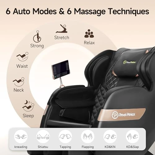 Full Body Massage Chair with Dual-core S Track, Shiatsu Massage, Zero Gravity, APP and LCD Control, Heating, Bluetooth — Back Relief Solutions, Real Relax