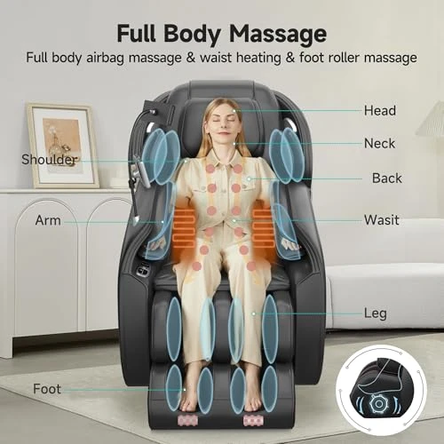 Full Body Massage Chair with Zero Gravity, Heat, and App Control — Beds & Tables, Real Relax