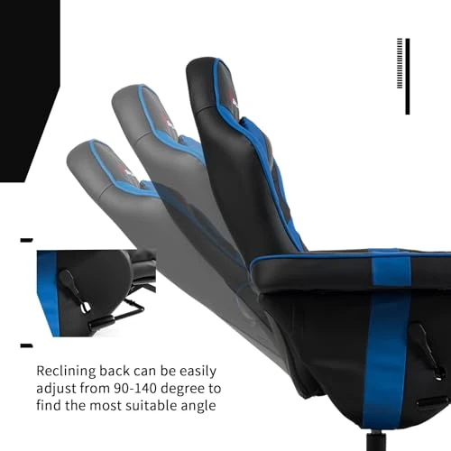 Gaming Chair with Footrest and Massage — Gaming Chairs, GYMAX