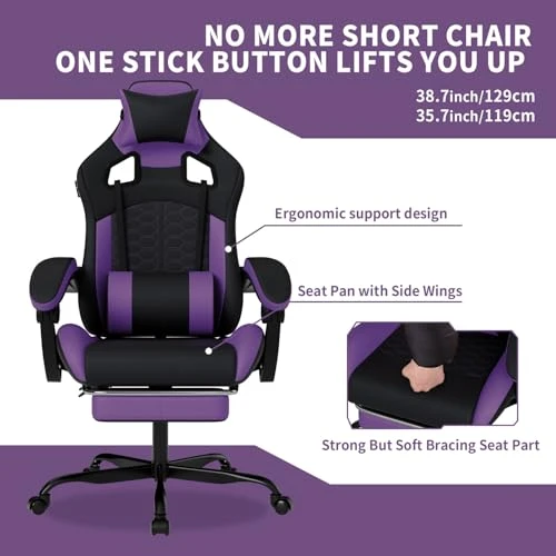 Gaming Chair with Massage and Footrest — Gaming Chairs, WOTSTA