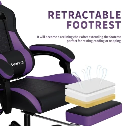 Gaming Chair with Massage and Footrest — Gaming Chairs, WOTSTA