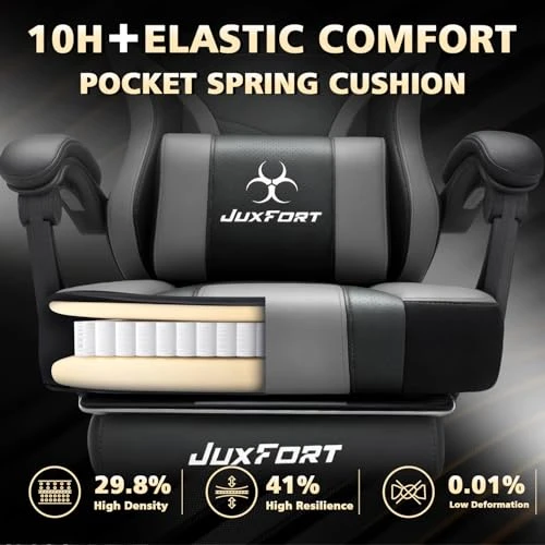 Gaming Chair with Massage and Pocket Spring Cushion — Gaming Seating Solutions, JuxFort