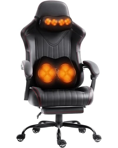 Gaming Video Chair with Shiatsu Neck Massage and Lumbar Support — Gaming Chairs, Dowinx