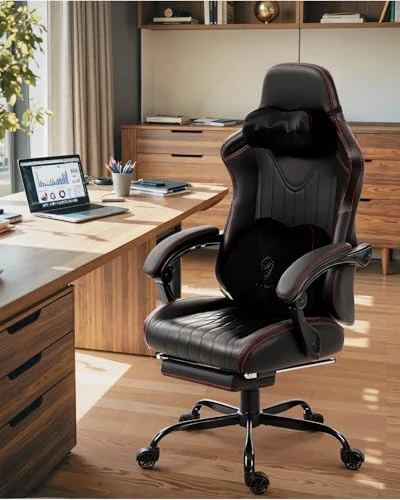 Gaming Video Chair with Shiatsu Neck Massage and Lumbar Support — Gaming Chairs, Dowinx