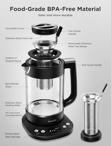 Smart Electric Kettle with Tea Infuser — Kettles & Tea Machines, GoveeLife