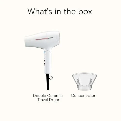 Double Ceramic Travel Dryer with Concentrator & Folding Handle — Dryers & Accessories, Conair
