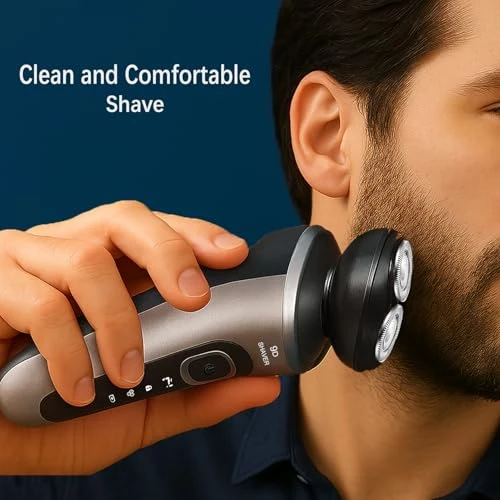 Rechargeable Rotary Electric Shaver with 3D Floating Heads — Rotary, ABEAUROOSE