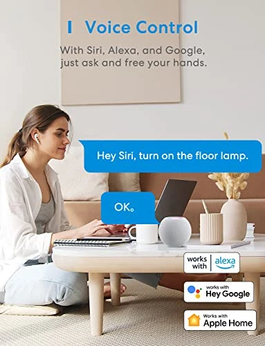 Smart Plug Power Strip with 4 AC Outlets and 4 USB Ports — Power Solutions & Surge Protection, meross