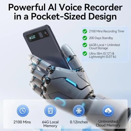 Smart Voice Recorder with AI Transcription — Voice Recognition & Productivity Software, JYUESJKJ