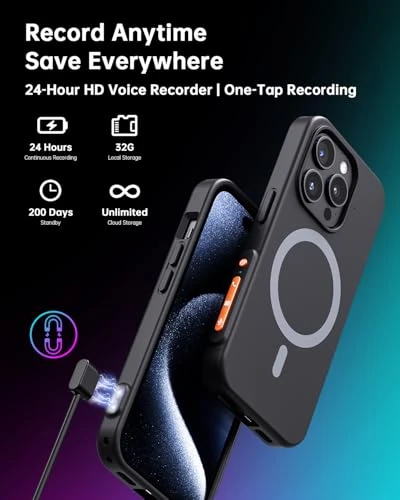 AI Voice Recorder Phone Case with Transcription and Summarization — Voice Recognition & Productivity Software, Yorlu