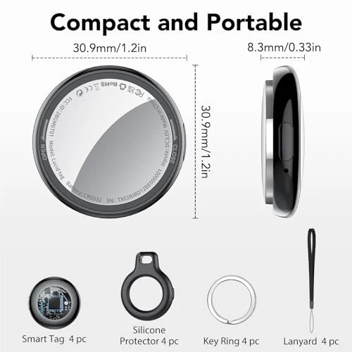 Air Tracker Tags 4-Pack — Item Locators, Tukio