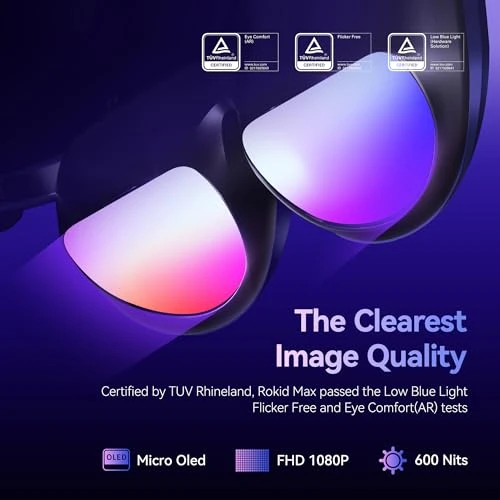 AR Glasses with 360-inch Virtual Theater, 50° FOV, 600nits Brightness — Smart Glasses, Rokid