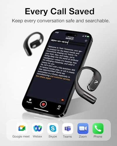 OpenNote AI Voice Recorder – Open Ear Headphones — Language Translators, VIAIM