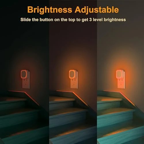 Plug-in Amber Night Light, Auto Dusk to Dawn, Soft Glow, Dimmable, Diffused Light — Night Lights, YUNLEX