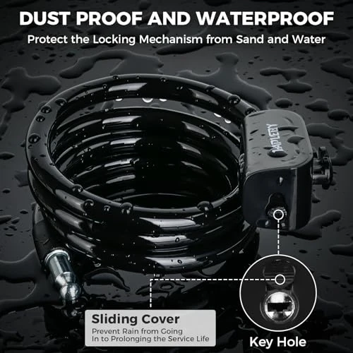 Premium Bike Lock with Keys and Mounting Bracket — Cable, Hapleby