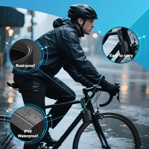 Smart Fingerprint Bike Lock with Key and 4FT Steel Cable — U-Lock, APECYC