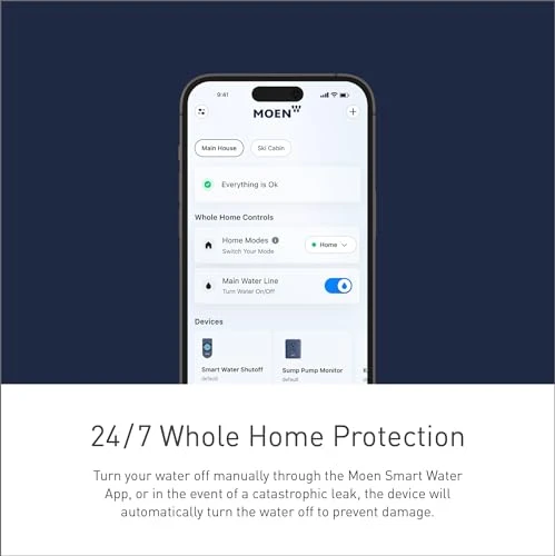 Smart Water Monitor and Automatic Shutoff Sensor — Water Leak Detection Systems, Moen