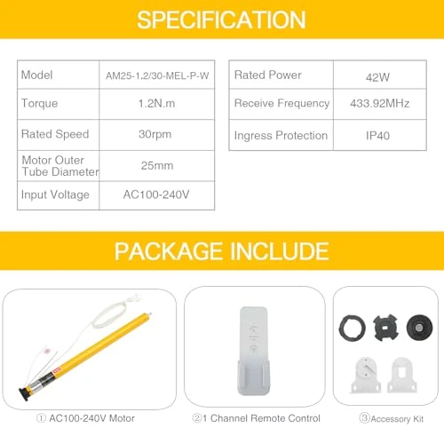 Smart WiFi Blinds Motor - AC Plug-in Electric for 1.5'' Tubes — Top Motor, Teefinstia