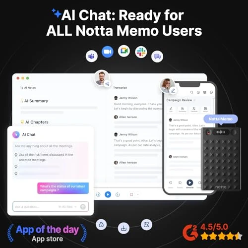 Voice Recorder with AI Transcription and Summary — Voice Recognition & Productivity Software, Notta