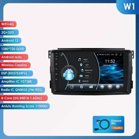 Car Multimedia System with GPS and 4G LTE — In-Dash, Hizpo