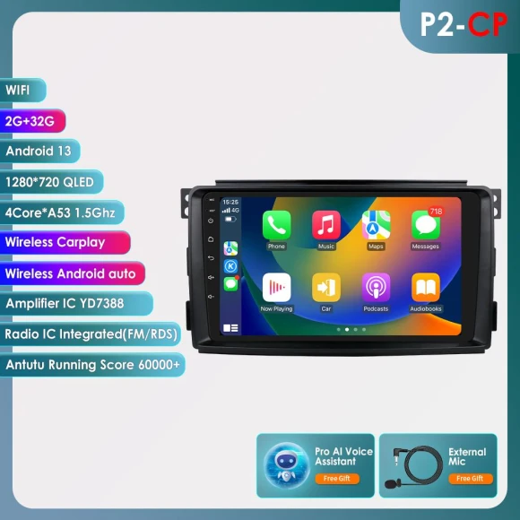 Car Multimedia System with Wireless CarPlay and Android Auto — In-Dash, Hizpo