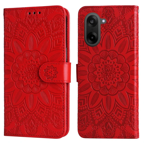 Leather Wallet Case with Sunflower Embossing — Flip Cases, Smartwatch 2025