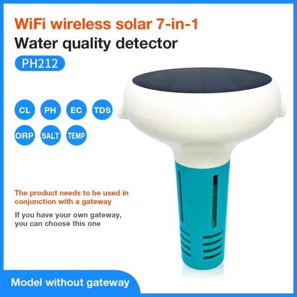 Solar Powered 7-in-1 Smart Water Quality Tester — Hydrometers, yieryi