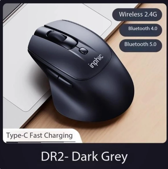 Wireless Bluetooth Mouse with Three Silent Charging Modes — Computer Mice, Inphic