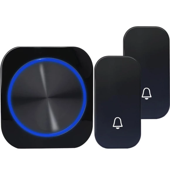 Autonomous Waterproof Wireless Doorbell with Night Light — Push Buttons, Conwe