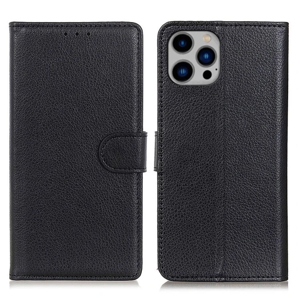 Leather Wallet Case with Litchi Texture — Phone Accessories, Smartwatch 2025