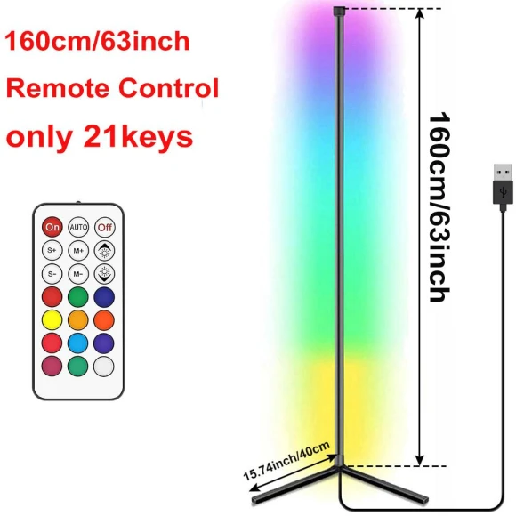 Smart Corner Floor Lamp with Bluetooth and App Control — Creative Lighting Solutions, KITCHEN-MALL