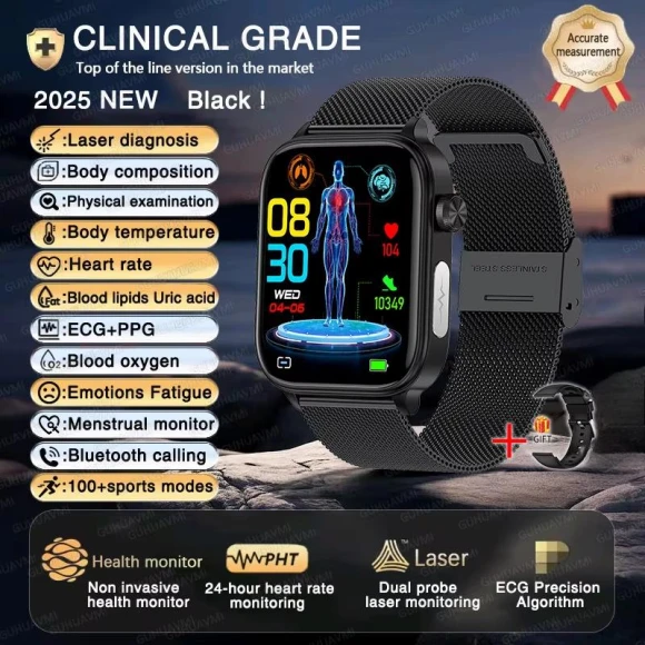 Smart Watch with ECG, Blood Pressure, and Health AI — Smartwatches, QLY Online