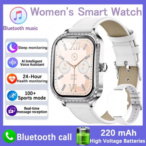 Women's Smart Watch with Heart Rate Monitor, Blood Pressure Monitor, Music Playback, AI Voice Control, Sports Features,... — Smartwatches, ElectronicsHome