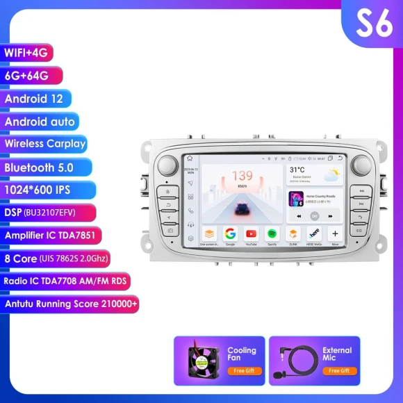 2Din Android Car Multimedia Player with 9-inch Touchscreen — In-Dash, OSSURET