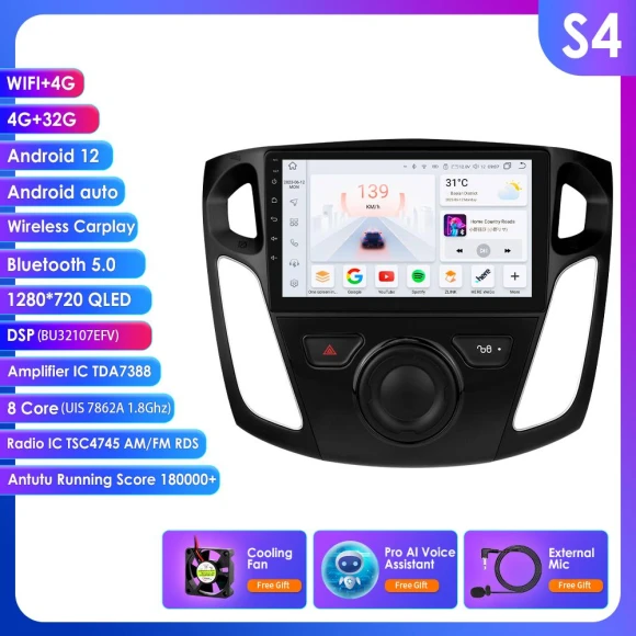 Android Car Radio with AI Voice Control, CarPlay, and GPS Navigation — Car Installation Essentials, OSSURET