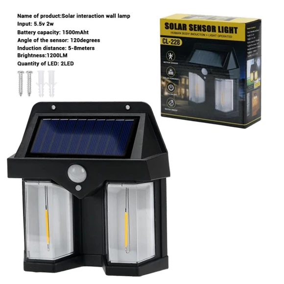 Outdoor Solar LED Wall Light with Motion Sensor — Street Lighting, Marathon