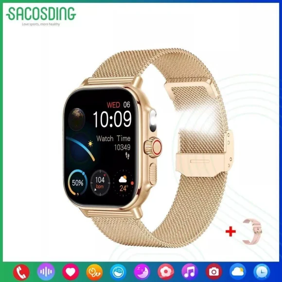 Smart Watch for Women with Flashlight, Sports and Fitness Tracking, Waterproof, Bluetooth — Smartwatches, SACOSDING